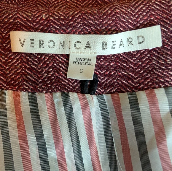 Veronica Beard Miller Burgundy Dickey Jacket Blazer Size 0 Tweed - Picture 7 of 11